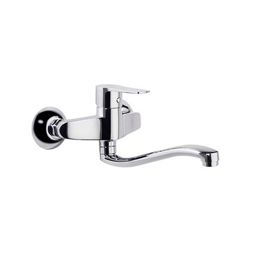 Monomando 180701 CC fregadero mural caño bajo Titanium