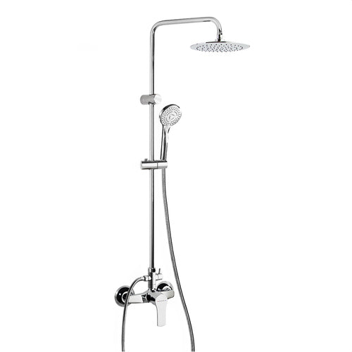 Columna de ducha fija monomando cromada rociador Titanium cromo (1838S+T101+IDH1/2+RP230+2876BT+1125C)