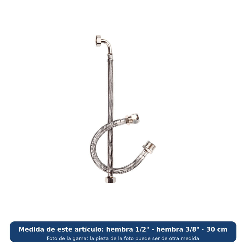 Flexitub CGS latiguillo inox H 1/2" - H 3/8" 30 cm (pack 5) (foto de la gama, medida hembra 1/2" - hembra 3/8" · 30 cm)