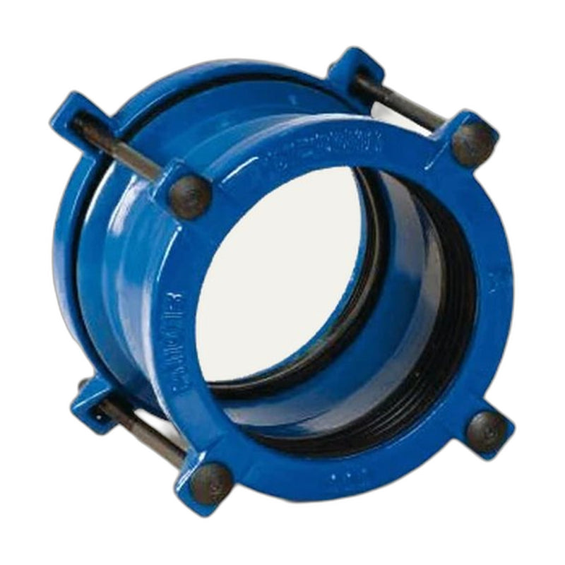 Unión universal Almagromur azul de fundición dúctil con cuatro tornillos