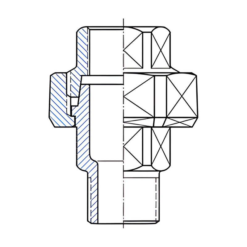 Dibujo técnico del enlace Atusa figura 341 macho-hembra