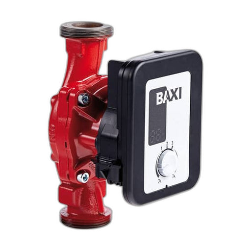 Circulador Baxi Quantum Maxi con cuerpo rojo y cabezal electrónico negro