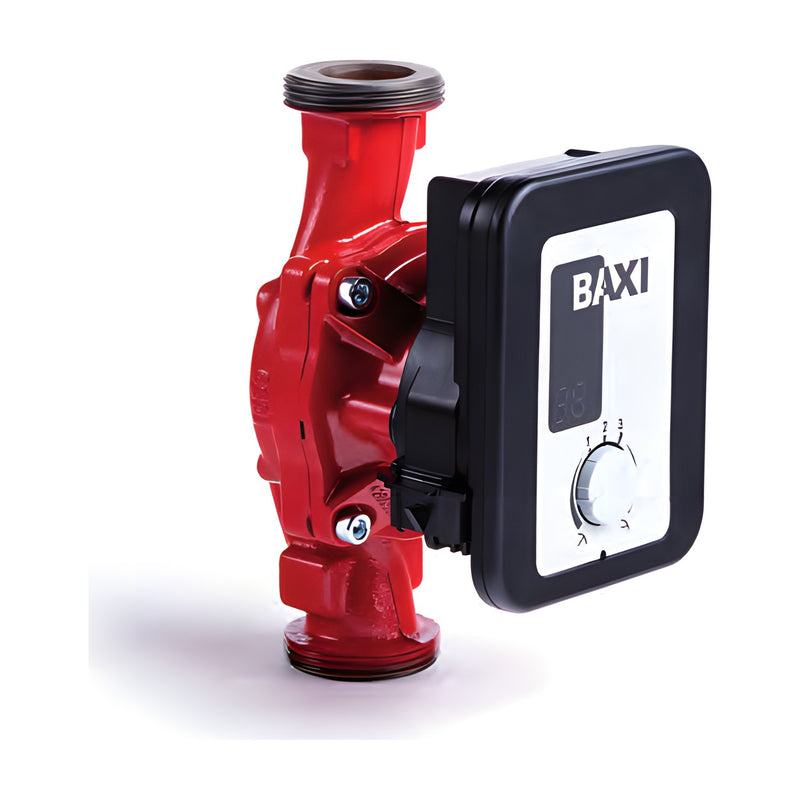 Circulador Baxi Quantum Maxi, vista en tres cuartos sobre fondo blanco