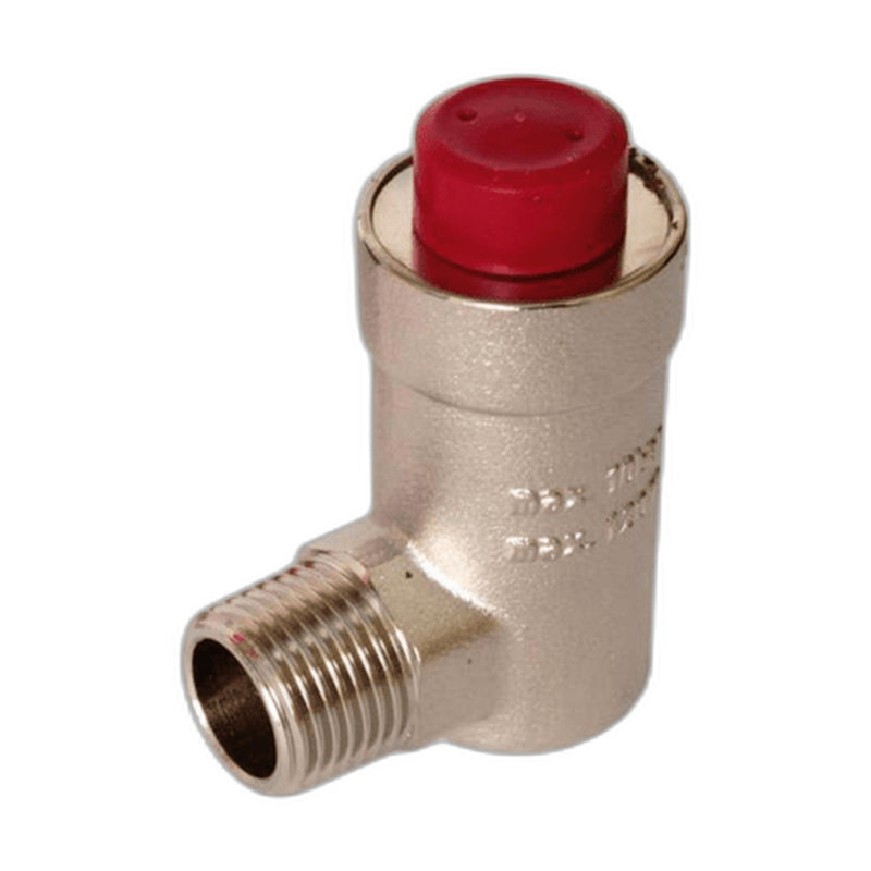 Purgador automático de aire Baxi Flexvent H en escuadra con tapón rojo y rosca macho de 1/2"