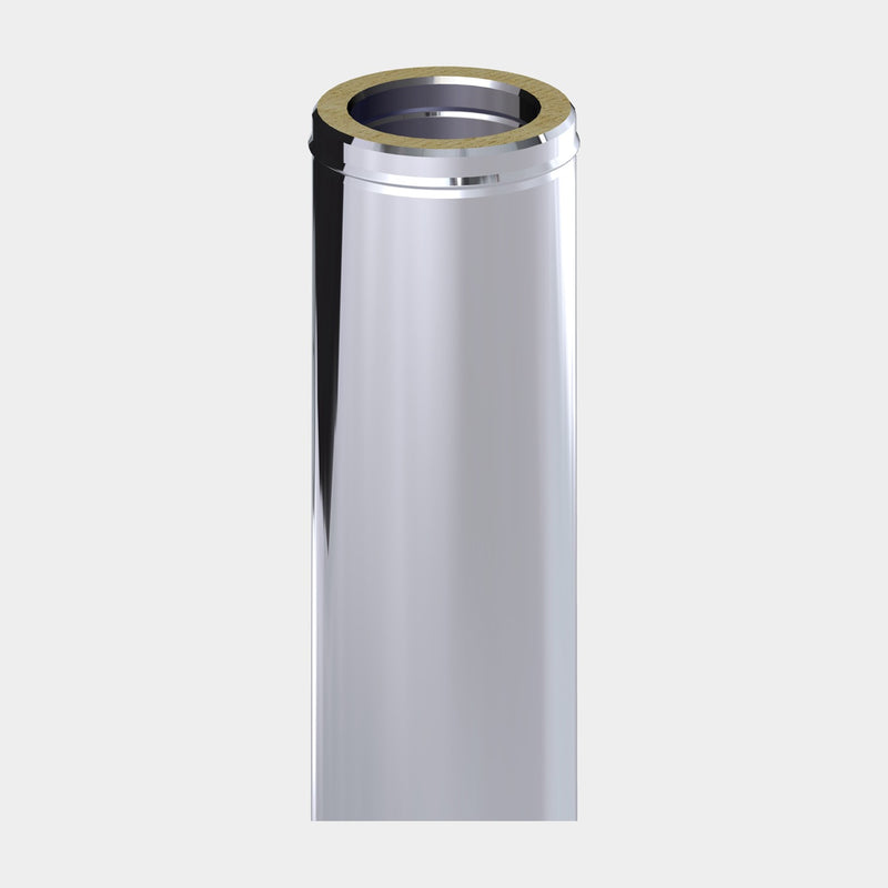 Módulo recto doble pared Dinak DP Ø150 de 960 mm, acero inoxidable
