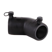 Codo electrosoldable de 45 grados de polietileno EGB con capuchones en los terminales