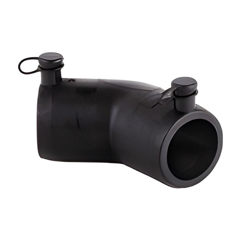 Codo electrosoldable de 45 grados de polietileno EGB con capuchones en los terminales