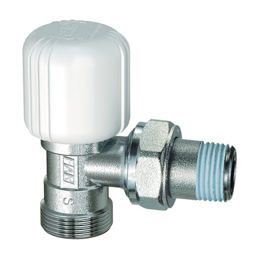 Llave de radiador de escuadra manual FAR 1056 de 1/2" con volante blanco