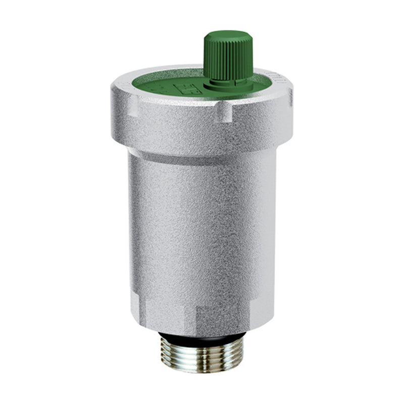 Purgador automático de aire recto FAR 2050 de 1/2" cromado con capuchón verde