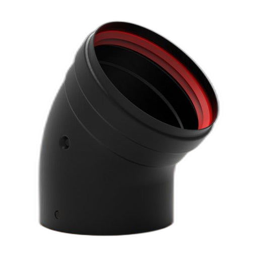 Codo 45º negro vitrificado FIG Keramik de Ø80