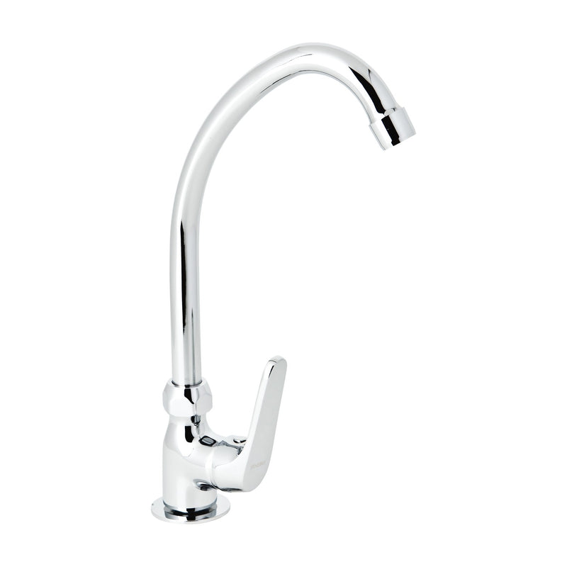 Grifo de fregadero de un agua Genebre 1009 04 cromado con caño de tubo