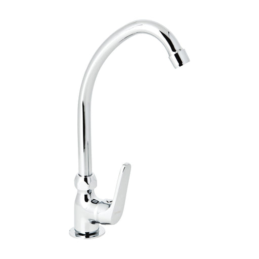 Grifo de fregadero de un agua Genebre 1009 04 cromado con caño de tubo