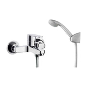 Grifo monomando de bañera Korman Neoval con ducha de mano, soporte y flexo