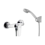 Grifo monomando de ducha Korman Neoval con ducha de mano, soporte y flexo