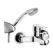 Grifo monomando de bañera Ramón Soler Titanium con ducha de mano, soporte y flexo
