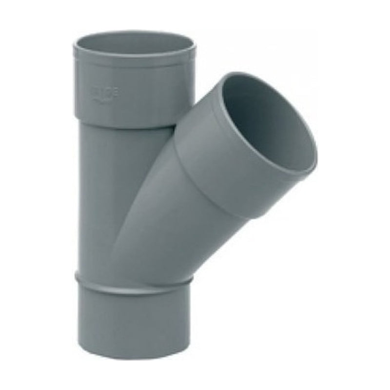 Derivación simple de PVC gris a 45° macho-hembra Ibide de 160 mm