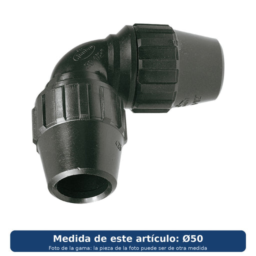 Codo de 90° Jimten J-64 de compresión para tubo de polietileno