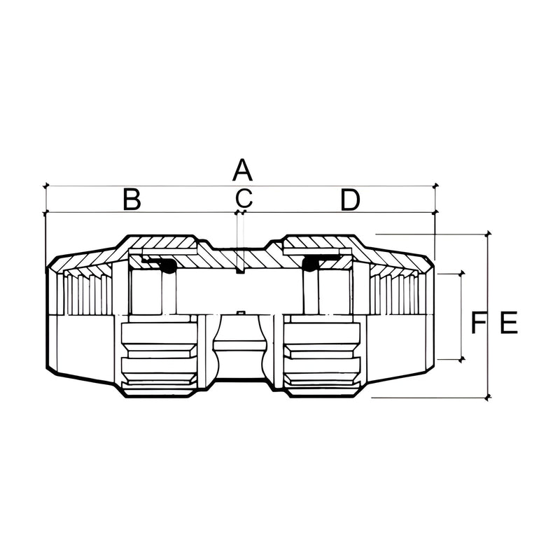 Dibujo técnico del enlace recto Jimten J-63