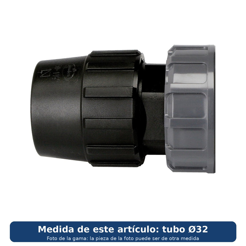Enlace Jimten para tubo de polietileno y válvula de esfera desmontable de PVC