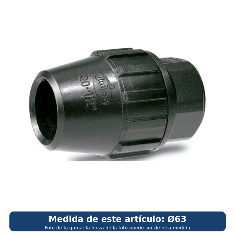 Tapón final Jimten J-78 negro para tubo de polietileno