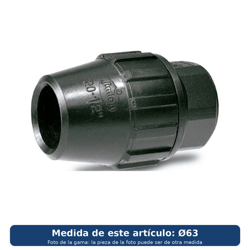 Tapón final Jimten J-78 negro para tubo de polietileno
