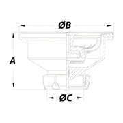 Dibujo técnico con cotas de la válvula Jimten S-236