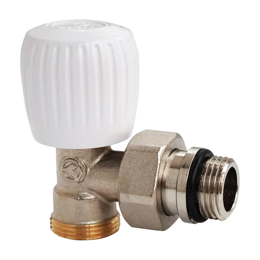 Válvula de radiador Orkli 82210 de escuadra con mando manual blanco