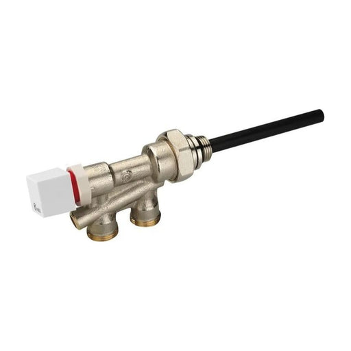 Válvula de radiador monotubo Orkli 52710 con maneta blanca y tubo negro