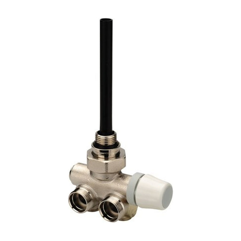Válvula termostatizable monotubo Orkli 52110 para radiador toallero con maneta manual