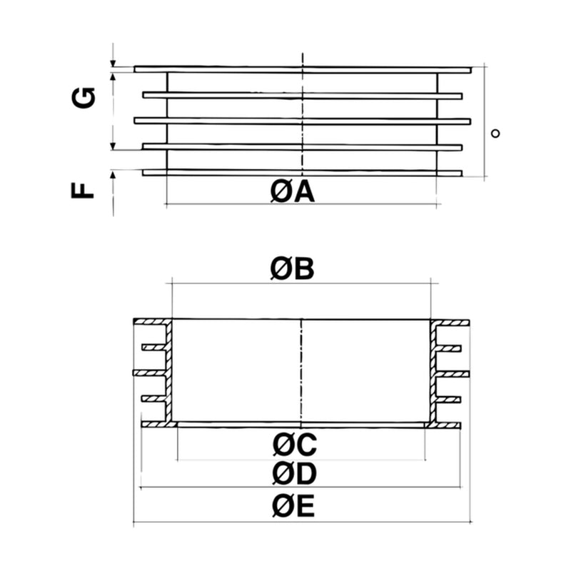 Dibujo técnico de la junta labiada Jimten A-109 (ref. 021350)