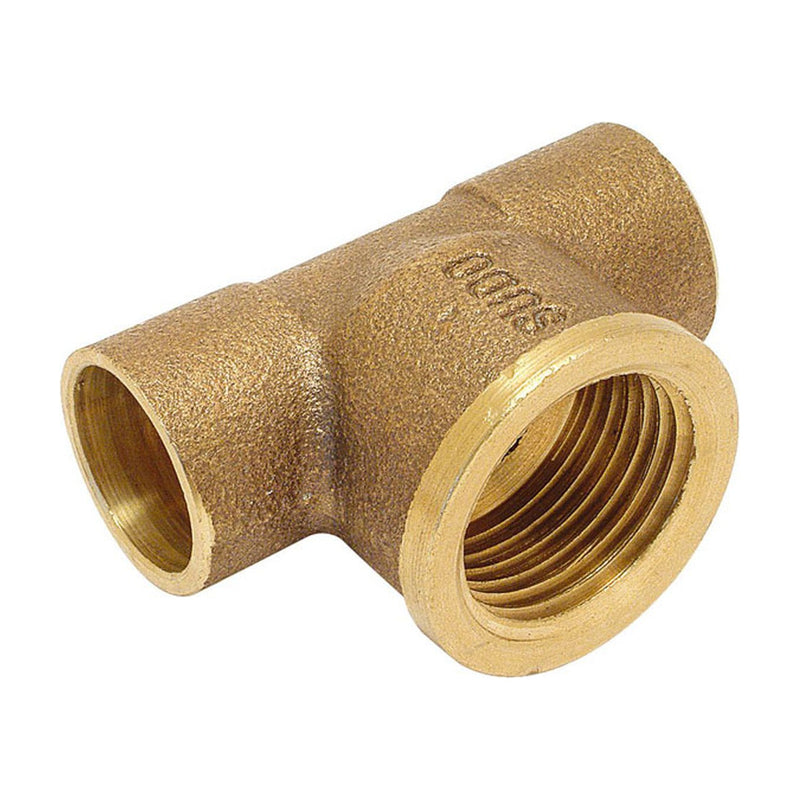 Te de bronce STH soldar con salida central de rosca hembra 1/2"