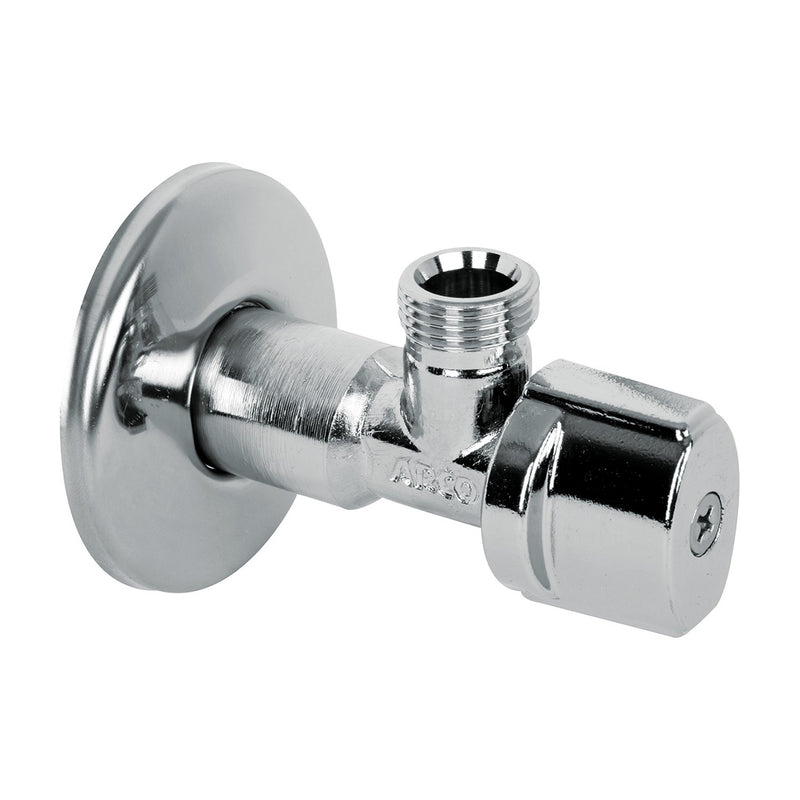 Válvula de escuadra Arco A-80 1/2" x 3/8" cromada con plafón y mando metálico