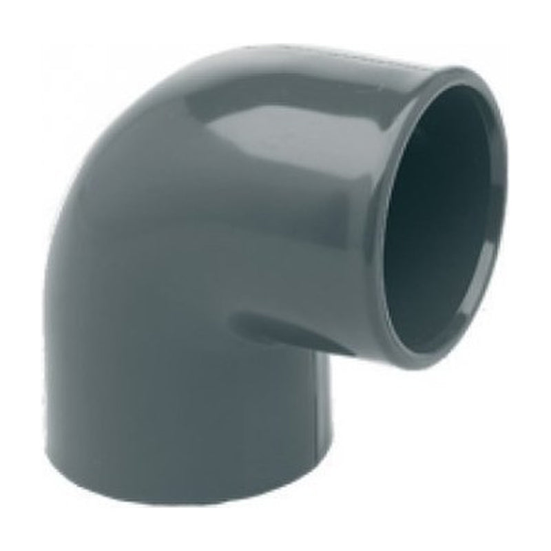 Codo 90º de PVC presión gris para encolar Ø63 mm