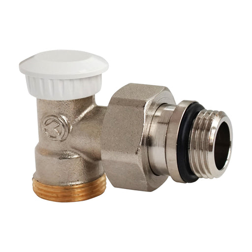 Detentor de escuadra Orkli 1220 de 1/2" niquelado con capuchón blanco