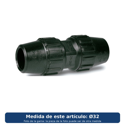 Enlace recto Jimten J-63 de compresión para tubo de polietileno