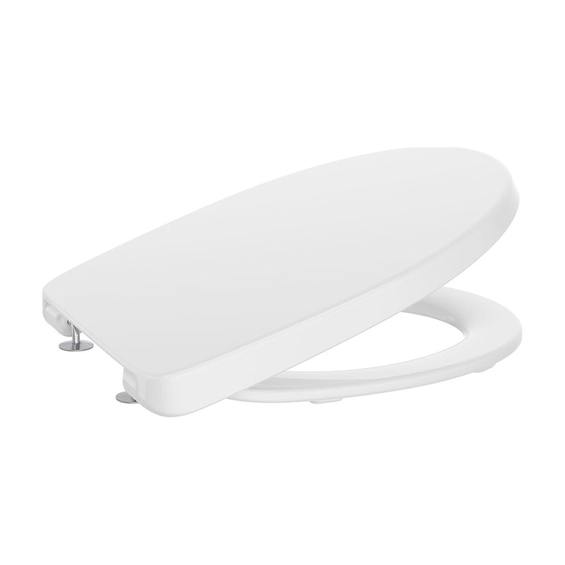 Tapa y asiento Roca Victoria compacto A801E60001 blanco con bisagras de acero inoxidable
