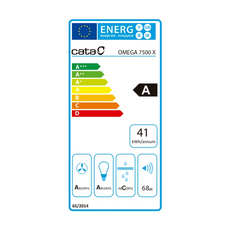 Etiqueta energética campana Omega 7500 X
