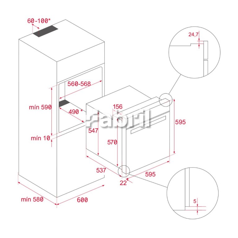 Medidas Horno Multifunción HB 8400