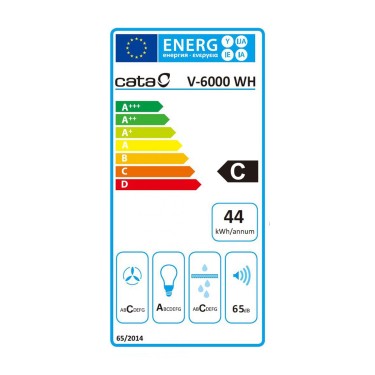 Etiqueta energética campana V 6000 WH