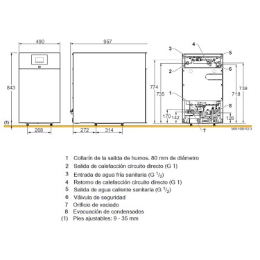 Medidas caldera Argenta GTI Condens 24