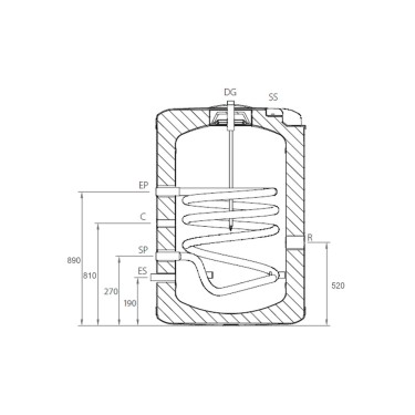 Medidas acumulador ACS Sanit HE