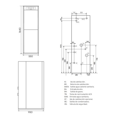 Medidas caldera Evolution EV 40 HFDX