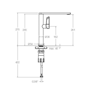 Medidas grifo cocina Kitchen 388401MC