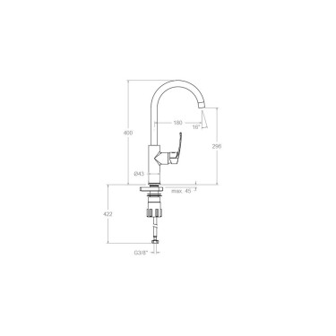 Medidas grifo cocina New Fly 570611