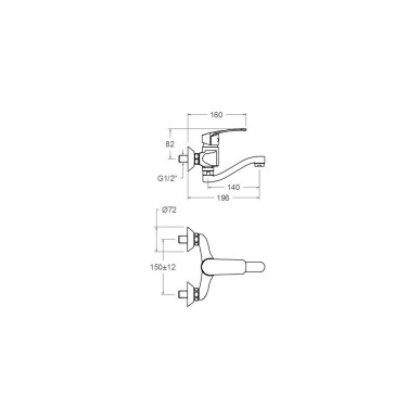 Medidas grifo cocina New Fly 571701CCB14