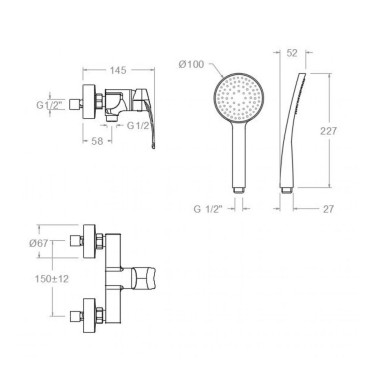 Monomando ducha New Fly 570802T1