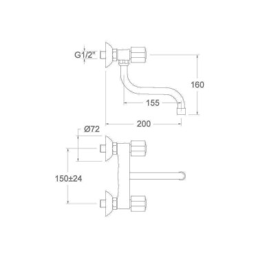 Medidas grifo cocina Eco 7009CB21E4