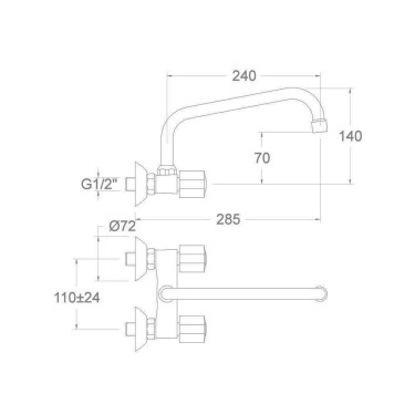 Medidas grifo cocina Eco 7019CAI30E4