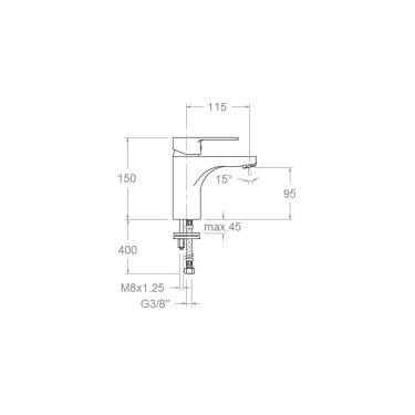 Medidas grifo lavabo RS-Q 930102