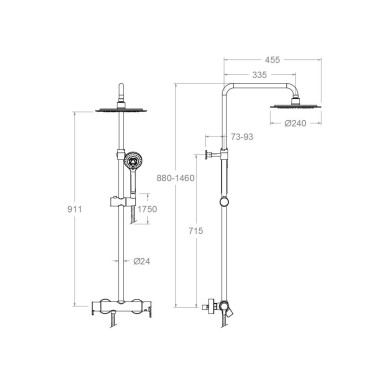 Blautherm 937402RP240NM Columna telescópica negra